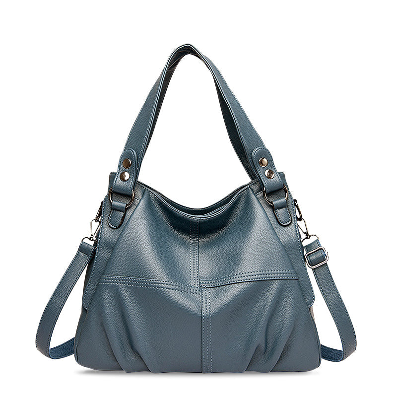NOUVEAU RICHE Vegan Leder Handtasche Schwarz Elegante Umhängetasche Hochwertiges Accessoire für Stil und Funktionalität Blau