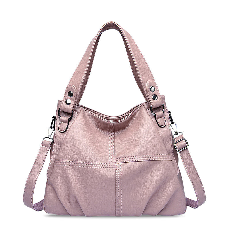 NOUVEAU RICHE Vegan Leder Handtasche Schwarz Elegante Umhängetasche Hochwertiges Accessoire für Stil und Funktionalität Rosa
