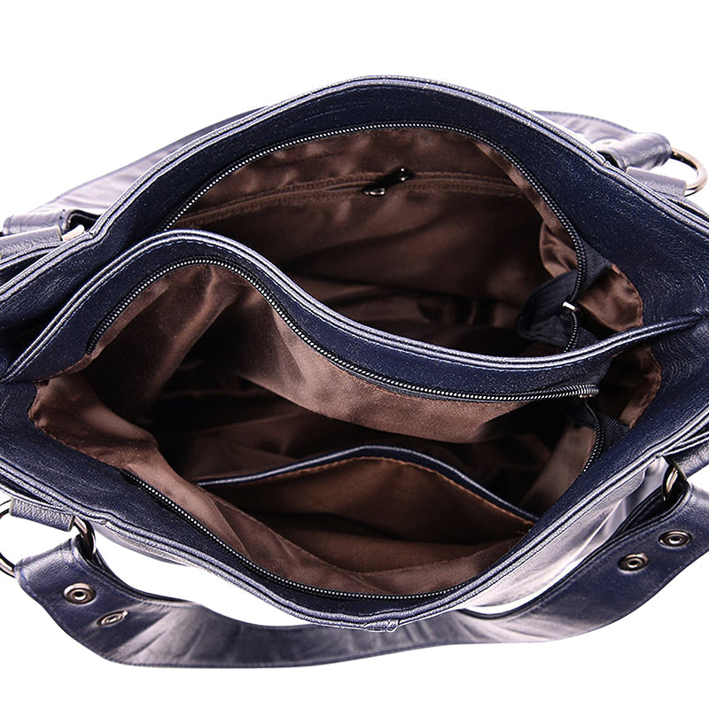 NOUVEAU RICHE Vegan Leder Handtasche Schwarz Elegante Umhängetasche Hochwertiges Accessoire für Stil und Funktionalität