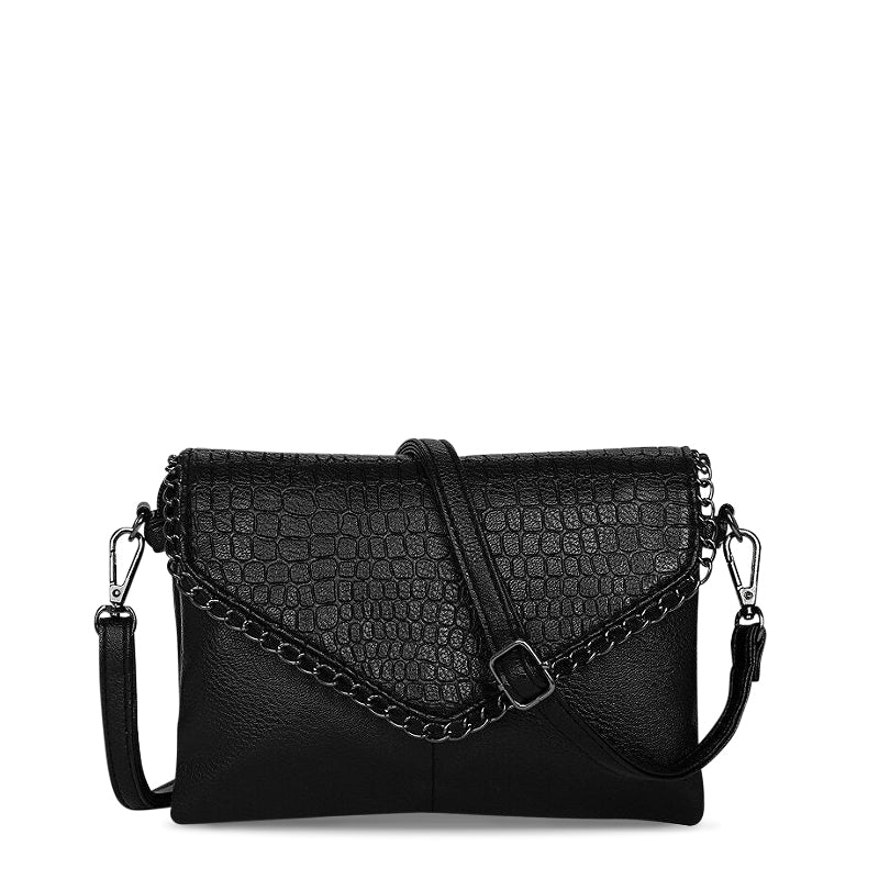 NOUVEAU RICHE Schwarze Vegan Leder Crossbody Bag Mit Weichem Innenfutter Stilvoll Und Funktional Für Jedes Outfit Default