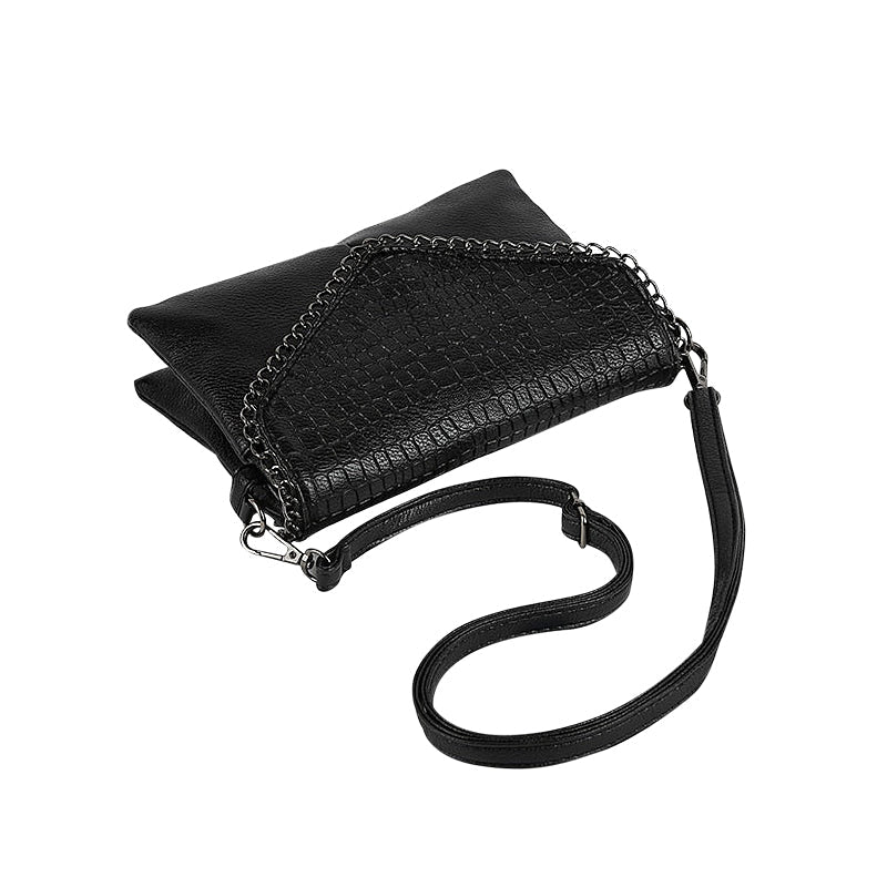 NOUVEAU RICHE Schwarze Vegan Leder Crossbody Bag Mit Weichem Innenfutter Stilvoll Und Funktional Für Jedes Outfit