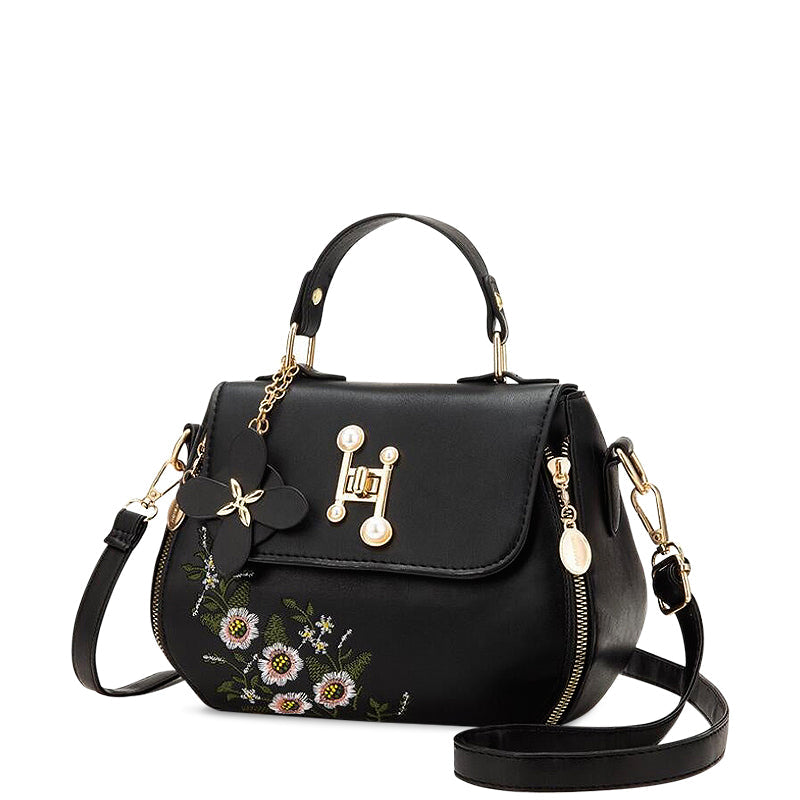 NOUVEAU RICHE Die Linda Handtasche Aus Veganem Leder Mit Weichem Innenfutter Und Goldfarbenen Metallakzenten Für Stilvolle Und Funktionale Eleganz Schwarz