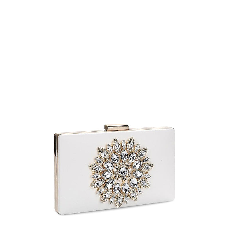 NOUVEAU RICHE Vegane Leder Clutch Tasche Mit Goldfarbenen Metallteilen Und Weichem Innenfutter Ideal Für Elegante Anlässe 21cm X 16cm