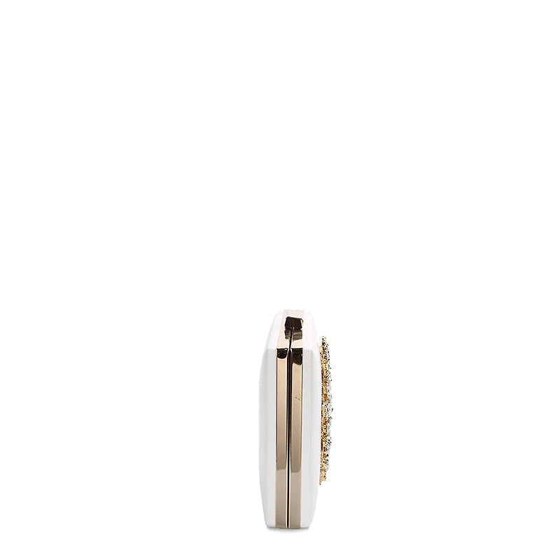 NOUVEAU RICHE Vegane Leder Clutch Tasche Mit Goldfarbenen Metallteilen Und Weichem Innenfutter Ideal Für Elegante Anlässe 21cm X 16cm