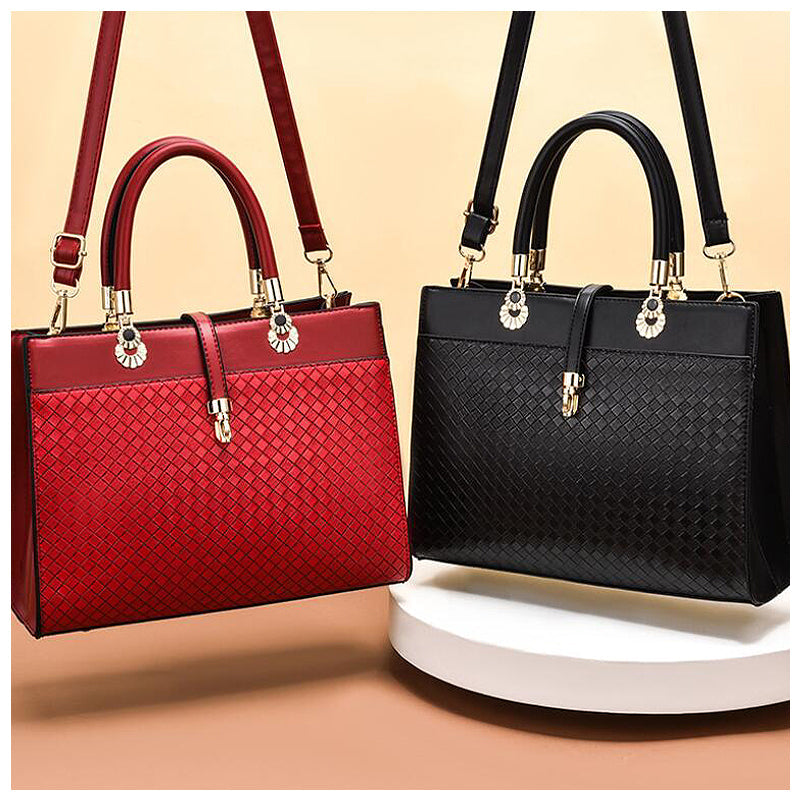 NOUVEAU RICHE Elegante Veganleder Handtasche Mit Goldfarbenen Metallteilen In 30 Zentimetern Breite Für Stilvolle Outfits
