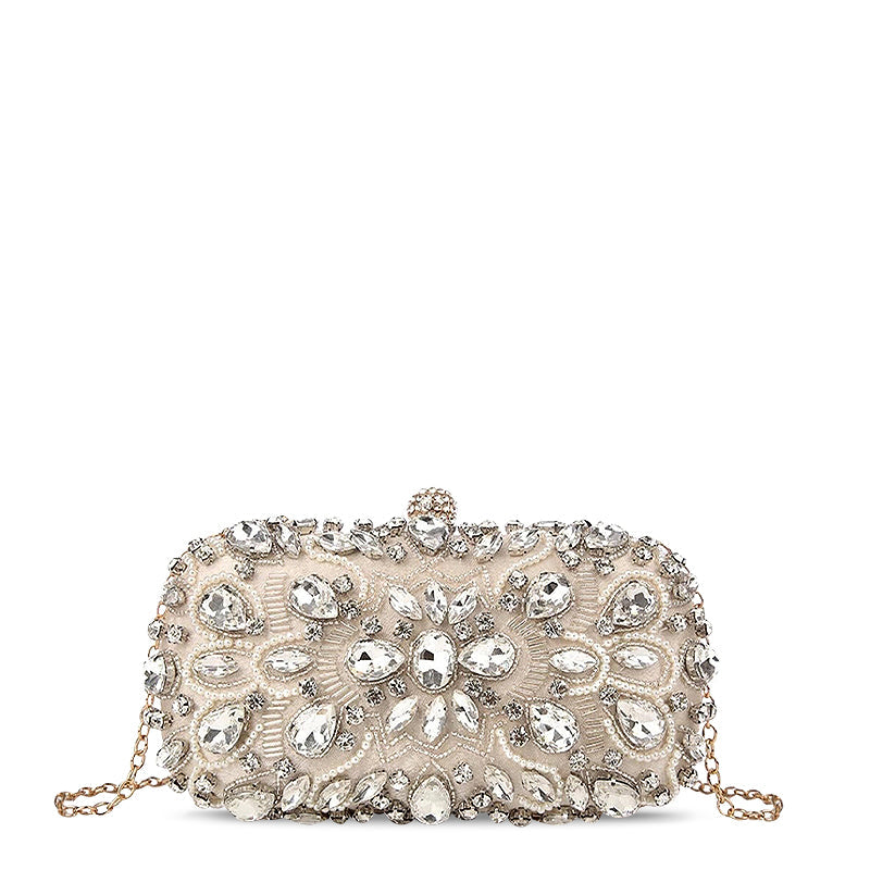 NOUVEAU RICHE Vegan Leder Clutch Tasche Mit Goldfarbenen Metallteilen Und Weichem Innenfutter 19 cm X 9 cm Stilvolles Accessoire Für Jeden Anlass Default