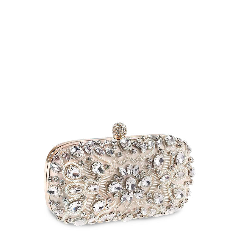 NOUVEAU RICHE Vegan Leder Clutch Tasche Mit Goldfarbenen Metallteilen Und Weichem Innenfutter 19 cm X 9 cm Stilvolles Accessoire Für Jeden Anlass