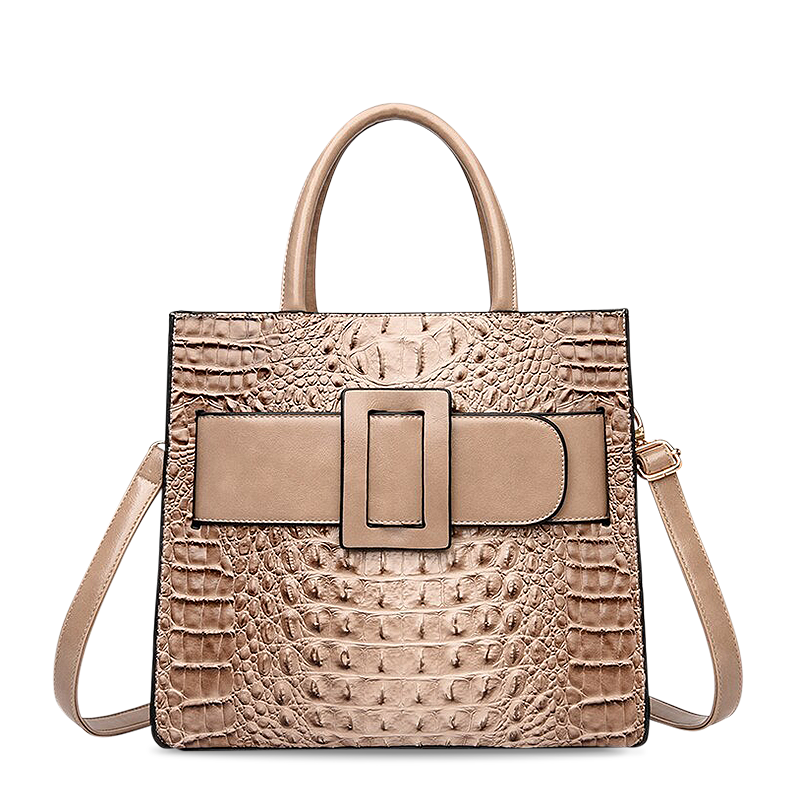 NOUVEAU RICHE Melbourne Handtasche Aus Hochwertigem Veganem Leder Mittelgroße Tragetasche Mit Weichem Innenfutter Ideal Für Stilvolle Outfits Khaki
