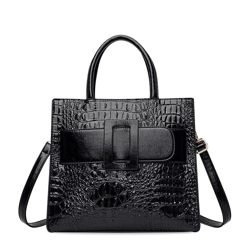 NOUVEAU RICHE Melbourne Handtasche Aus Hochwertigem Veganem Leder Mittelgroße Tragetasche Mit Weichem Innenfutter Ideal Für Stilvolle Outfits Schwarz | 5 noch auf Lager