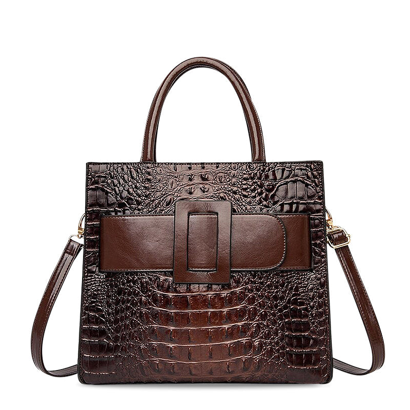 NOUVEAU RICHE Melbourne Handtasche Aus Hochwertigem Veganem Leder Mittelgroße Tragetasche Mit Weichem Innenfutter Ideal Für Stilvolle Outfits Kaffee