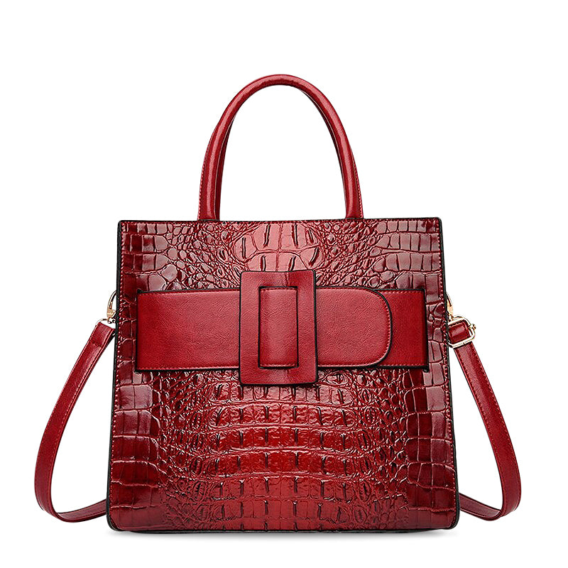 NOUVEAU RICHE Melbourne Handtasche Aus Hochwertigem Veganem Leder Mittelgroße Tragetasche Mit Weichem Innenfutter Ideal Für Stilvolle Outfits Rot