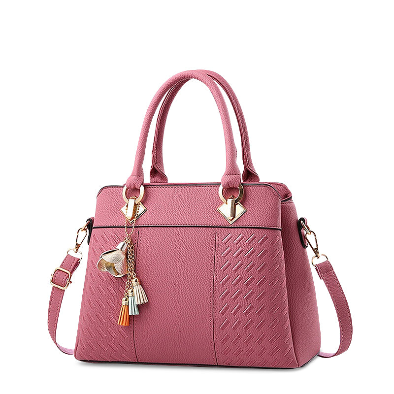 NOUVEAU RICHE Elegante Handtasche Aus Hochwertigem Veganem Leder Mit Weichem Innenfutter Und Goldfarbenen Metallakzenten Rosa