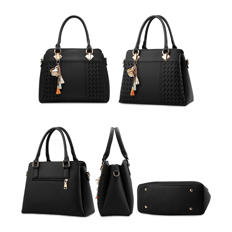 NOUVEAU RICHE Elegante Handtasche Aus Hochwertigem Veganem Leder Mit Weichem Innenfutter Und Goldfarbenen Metallakzenten