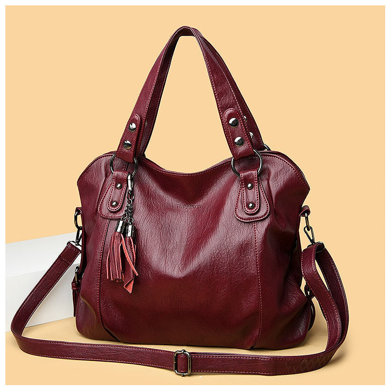 NOUVEAU RICHE Schwarze Veganleder Einkaufstasche Mit Weichem Innenfutter Stilvolle Und Funktionale Handtasche Für Jedes Outfit