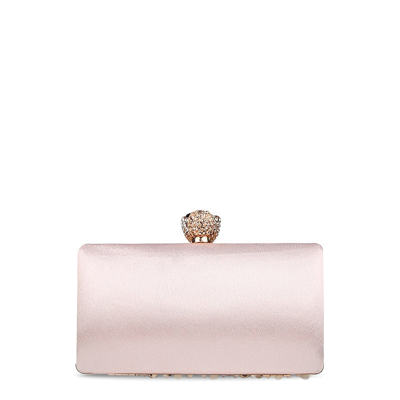 NOUVEAU RICHE Hochwertige Vegane Leder Clutch Mit Weichem Innenfutter Und Goldfarbenen Metallteilen Für Stylische Anlässe 19 cm X 16 cm