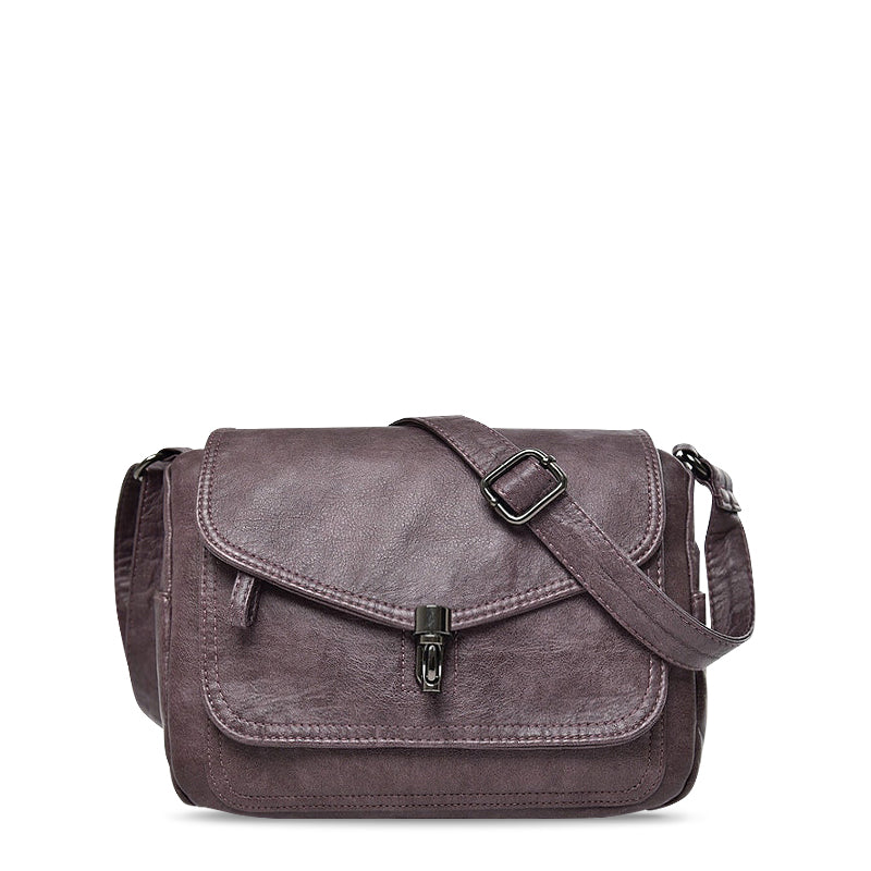 NOUVEAU RICHE Kreuzbody Tasche Aus Hochwertigem Veganem Leder Mit Weichem Innenfutter Und Schwarzer Hardware Retro Lila