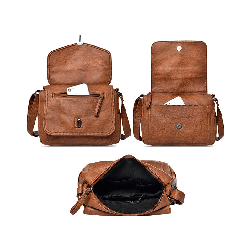 NOUVEAU RICHE Kreuzbody Tasche Aus Hochwertigem Veganem Leder Mit Weichem Innenfutter Und Schwarzer Hardware