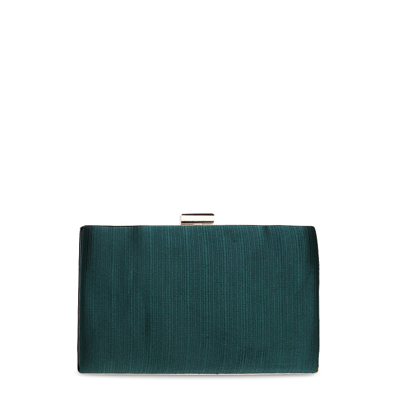 NOUVEAU RICHE Vegan Leder Clutch Tasche mit Goldfarbenen Metallteilen und Weichem Innenfutter für Elegante Abendmode