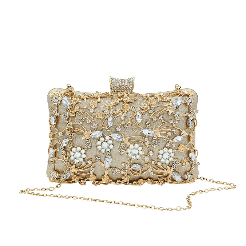 NOUVEAU RICHE Vegane Leder Clutch Tasche Mit Goldfarbenen Metallteilen Und Weichem Innenfutter Ideal Für Festliche Anlässe Und Alltagsgebrauch