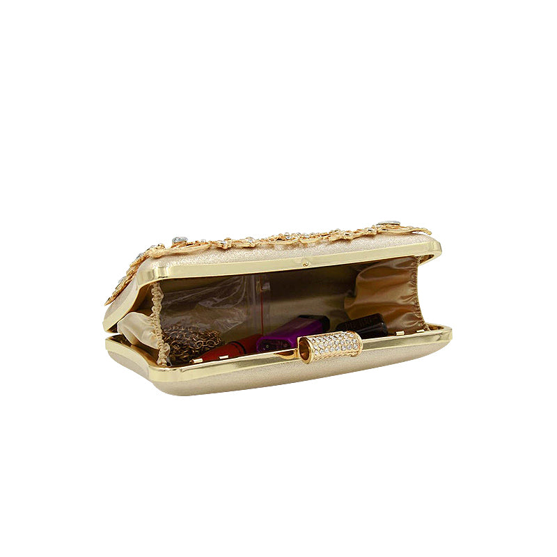 NOUVEAU RICHE Vegane Leder Clutch Tasche Mit Goldfarbenen Metallteilen Und Weichem Innenfutter Ideal Für Festliche Anlässe Und Alltagsgebrauch