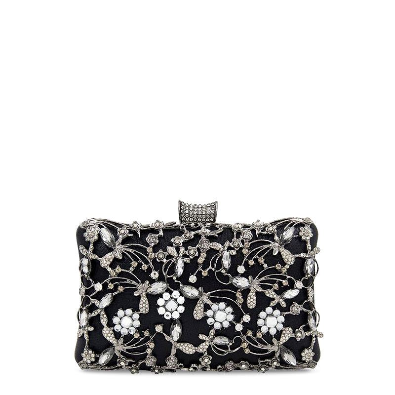 NOUVEAU RICHE Vegane Leder Clutch Tasche Mit Goldfarbenen Metallteilen Und Weichem Innenfutter Ideal Für Festliche Anlässe Und Alltagsgebrauch Schwarz