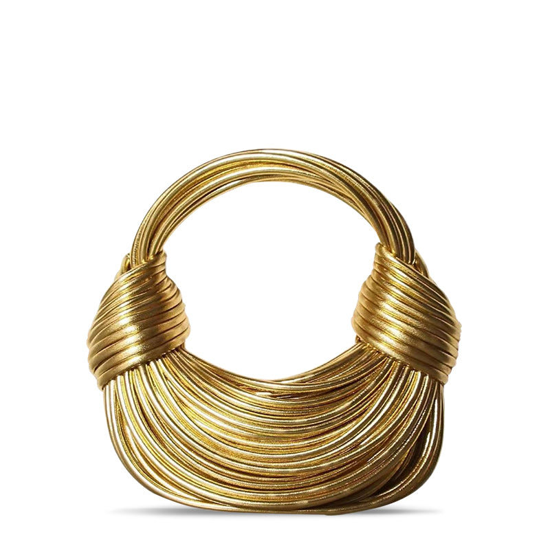 NOUVEAU RICHE Stylische Handtasche Aus Hochwertigem Veganem Leder Mit Goldfarbenen Metallteilen 25 cm X 10 Zoll Ideal Für Jedes Outfit Gold