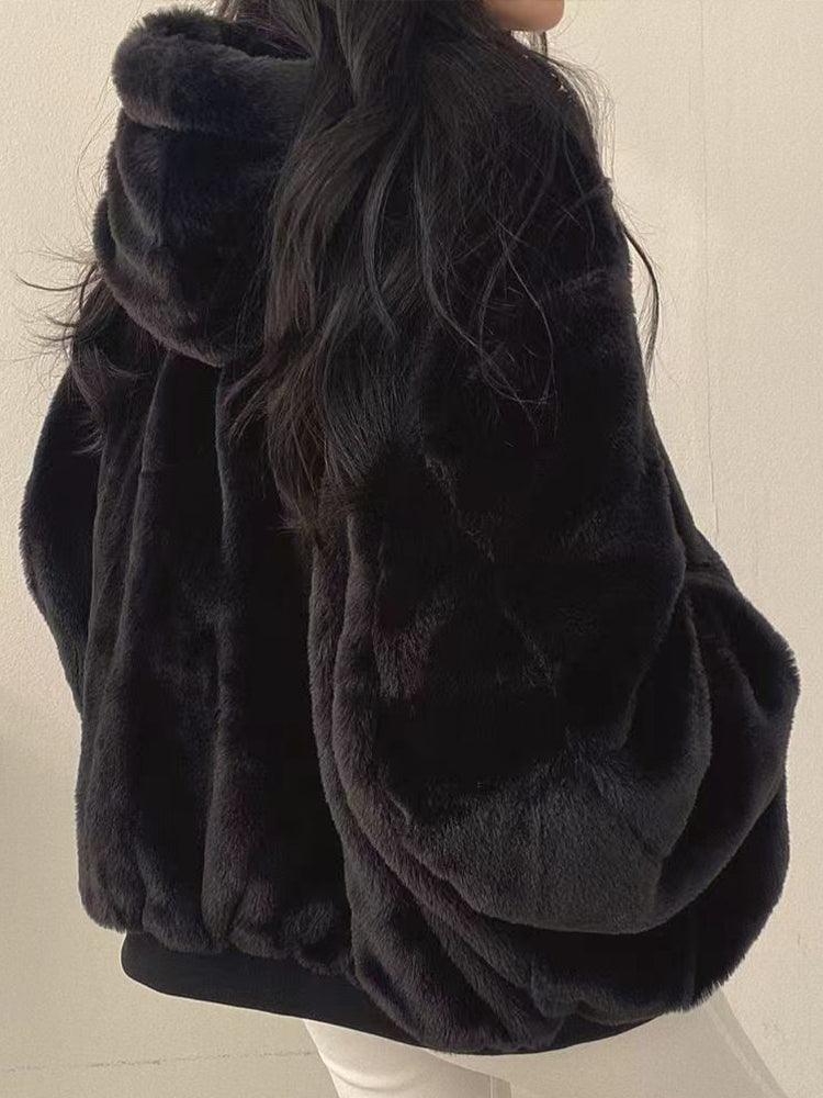 NOUVEAU RICHE Doppelseitiger Damenmantel Warm Oversized Streetwear Jacke