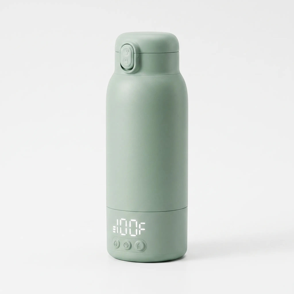 NOUVEAU RICHE Tragbarer selbstheizender Reisebecher 500 ml – Thermobecher mit Akku & Digitalanzeige, Edelstahl – für Kaffee, Tee & Milch unterwegs