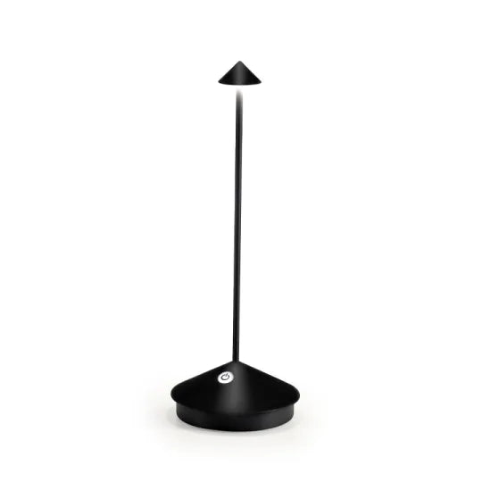 NOUVEAU RICHE Kabellose LED-Tischlampe – Akku Tischlampe Dimmbar für Esstisch, Nachttisch & Terrasse, Aluminium, Wasserabweisend – ModernLumin Schwarz