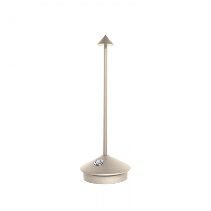 NOUVEAU RICHE Kabellose LED-Tischlampe – Akku Tischlampe Dimmbar für Esstisch, Nachttisch & Terrasse, Aluminium, Wasserabweisend – ModernLumin Gold