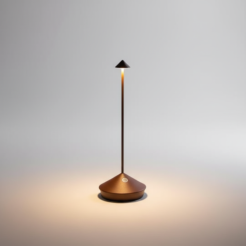 NOUVEAU RICHE Kabellose LED-Tischlampe – Akku Tischlampe Dimmbar für Esstisch, Nachttisch & Terrasse, Aluminium, Wasserabweisend – ModernLumin