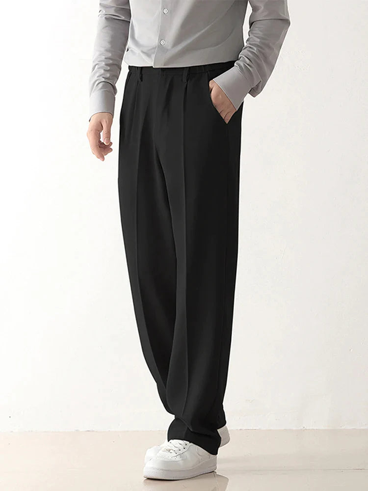 NOUVEAU RICHE Drapierte Formelle Herrenhose Mit Maßgeschneiderter Passform Schwarz