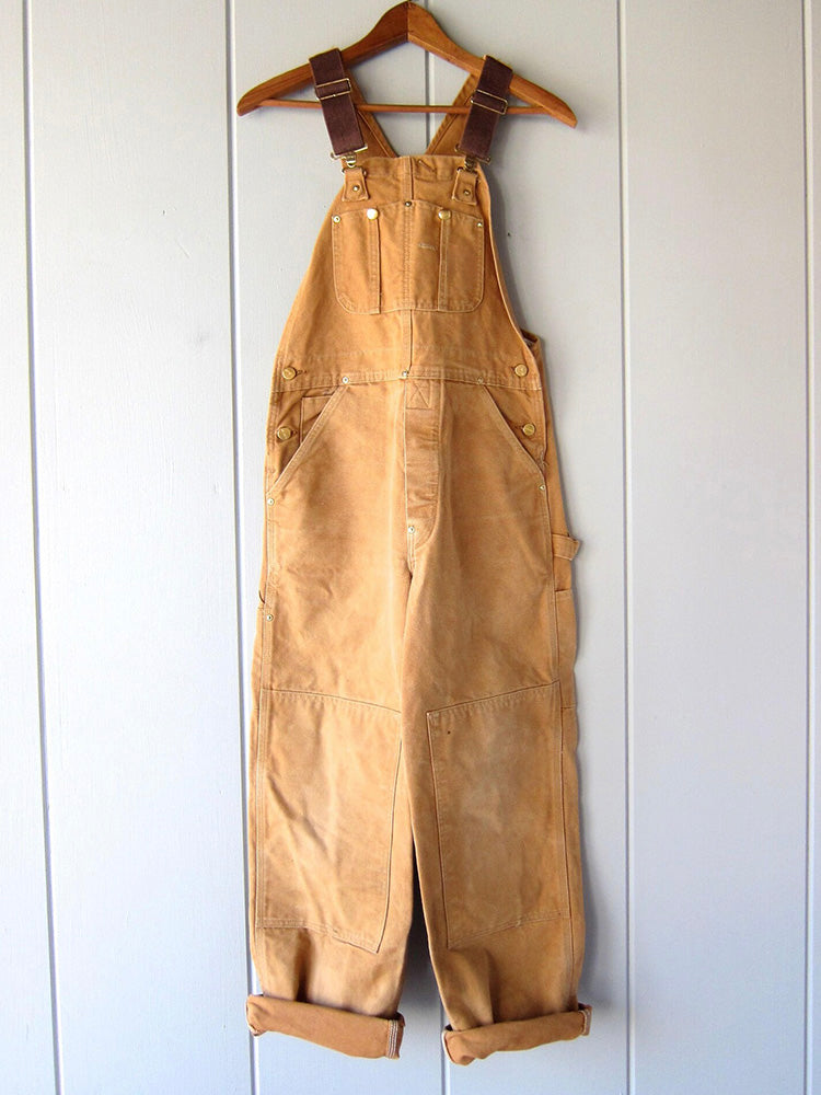 NOUVEAU RICHE Vintage Duck Latzhose Aus Strapazierfähigem Canvas Für Herren Mit Verstellbaren Trägern Und Praktischen Taschen Kamel