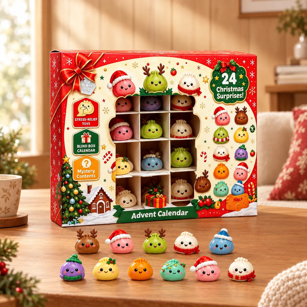 Countdown-Kalender mit Dumpling-Figuren