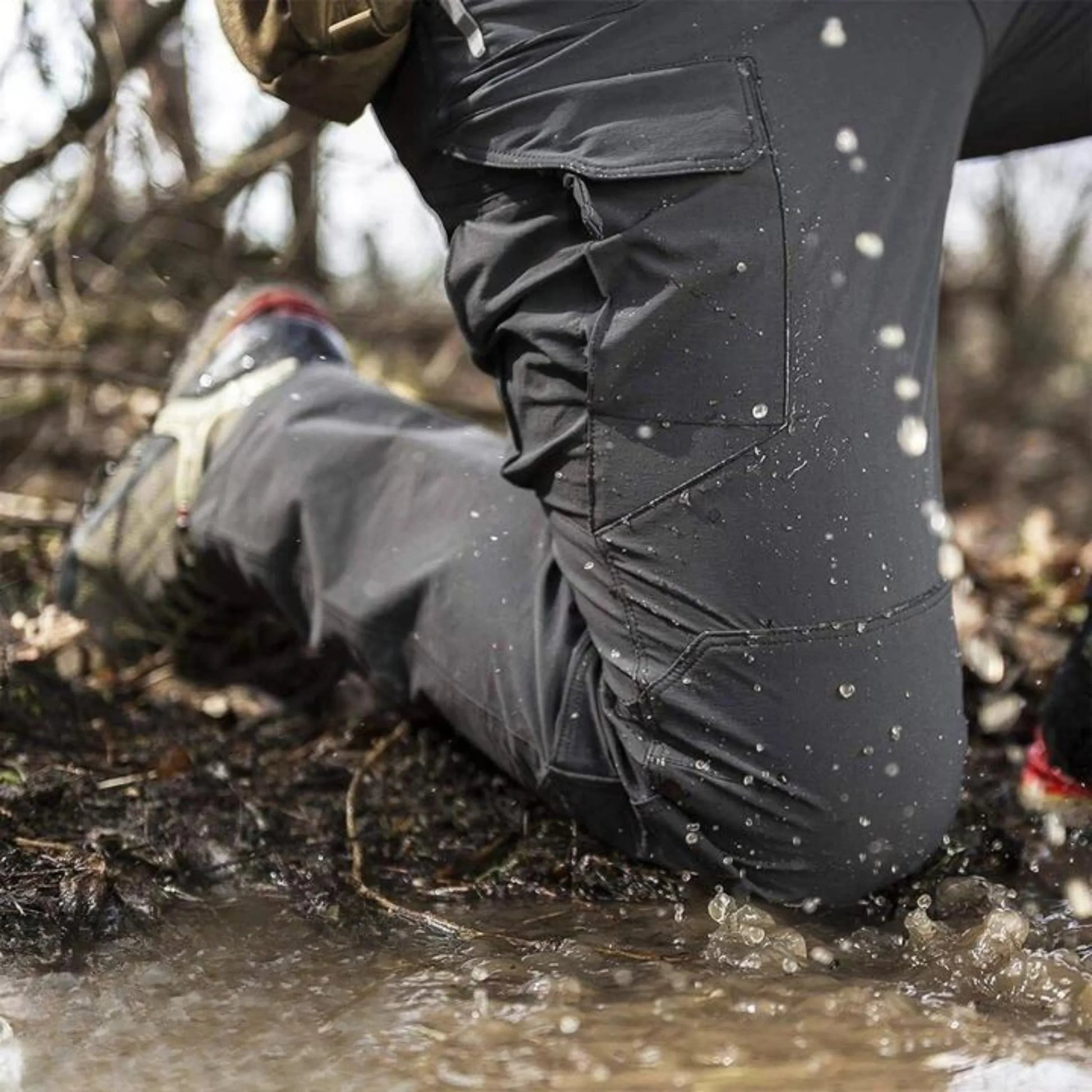 NOUVEAU RICHE Outdoorhose Herren Mit Strukturierte Oberfläche Verstellbar