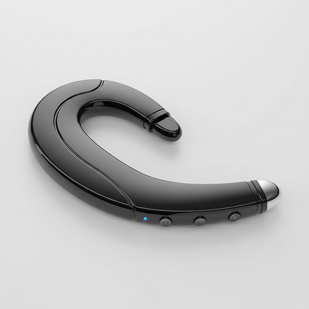 NOUVEAU RICHE Klang durch Knochenschall – Open-Ear Knochenschall Kopfhörer für Laufen & Velo, kabelloses Sport Headset – Boneacoustic Schwarz