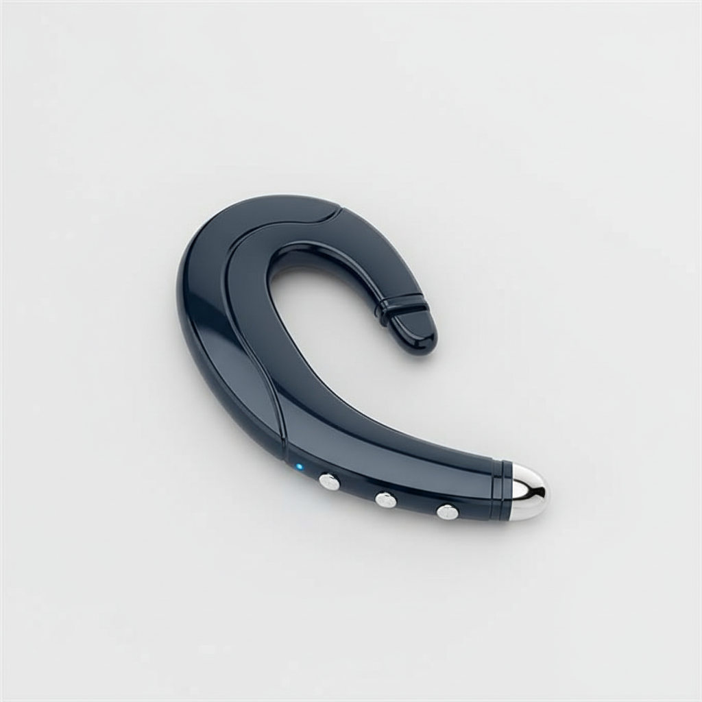 NOUVEAU RICHE Klang durch Knochenschall – Open-Ear Knochenschall Kopfhörer für Laufen & Velo, kabelloses Sport Headset – Boneacoustic Blau