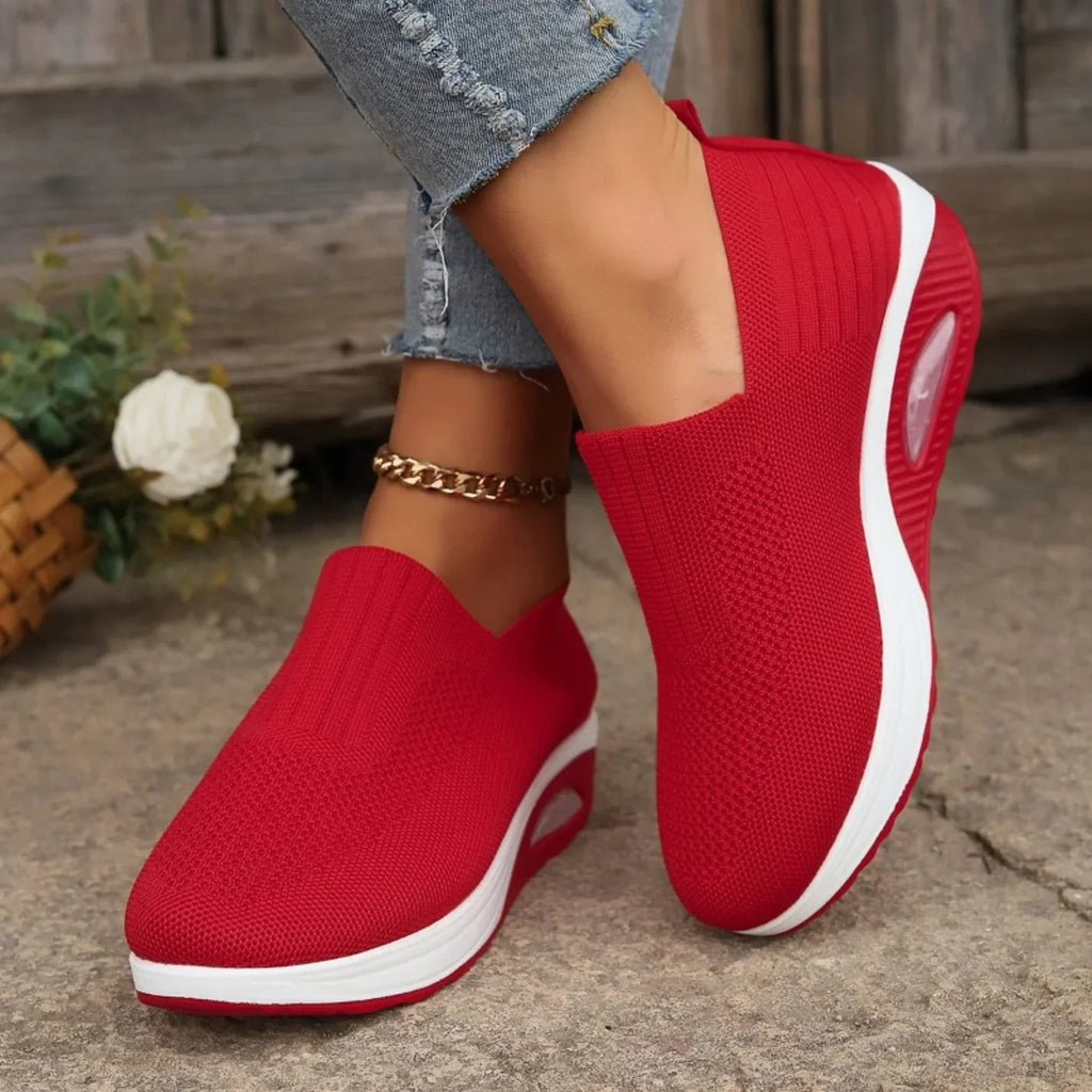 NOUVEAU RICHE Damen Sneaker Mit Schmerzlinderung Und Eleganter Optik Rot