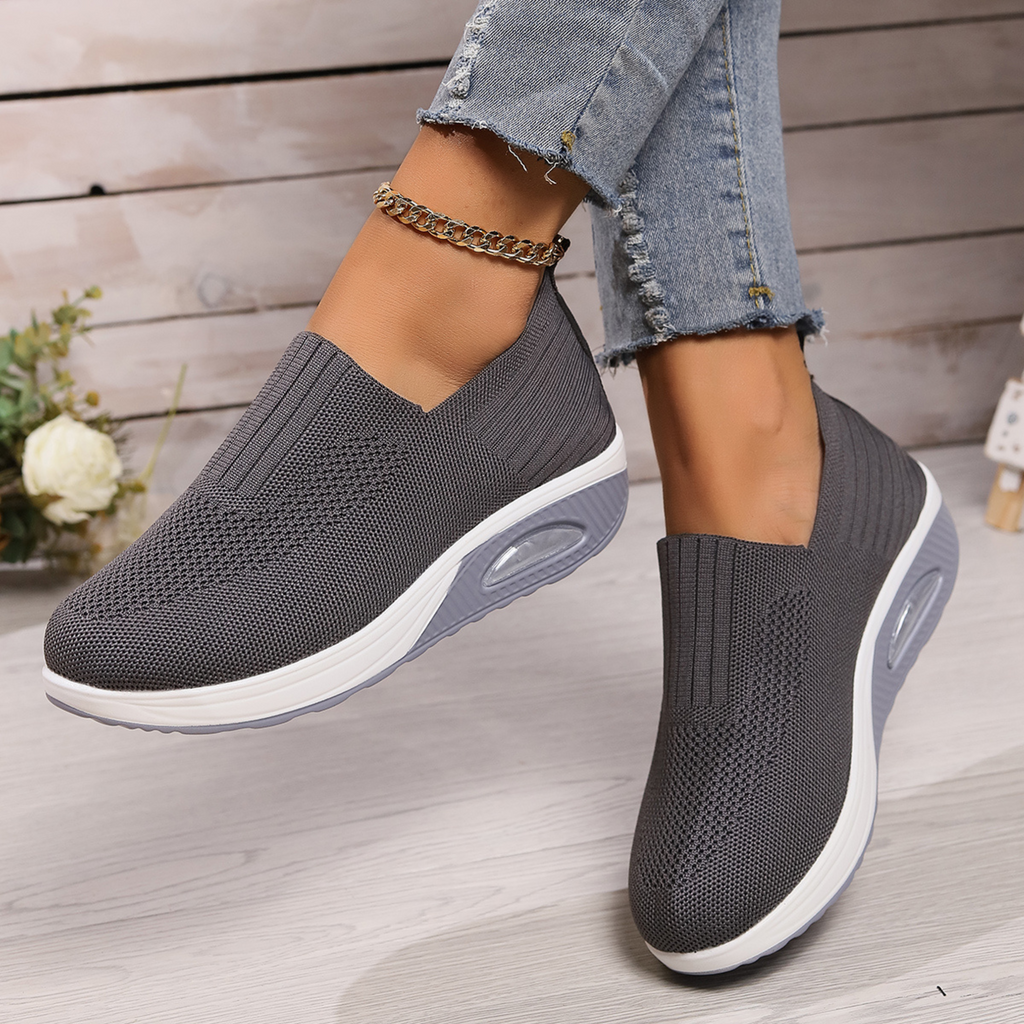 NOUVEAU RICHE Damen Sneaker Mit Schmerzlinderung Und Eleganter Optik Grau