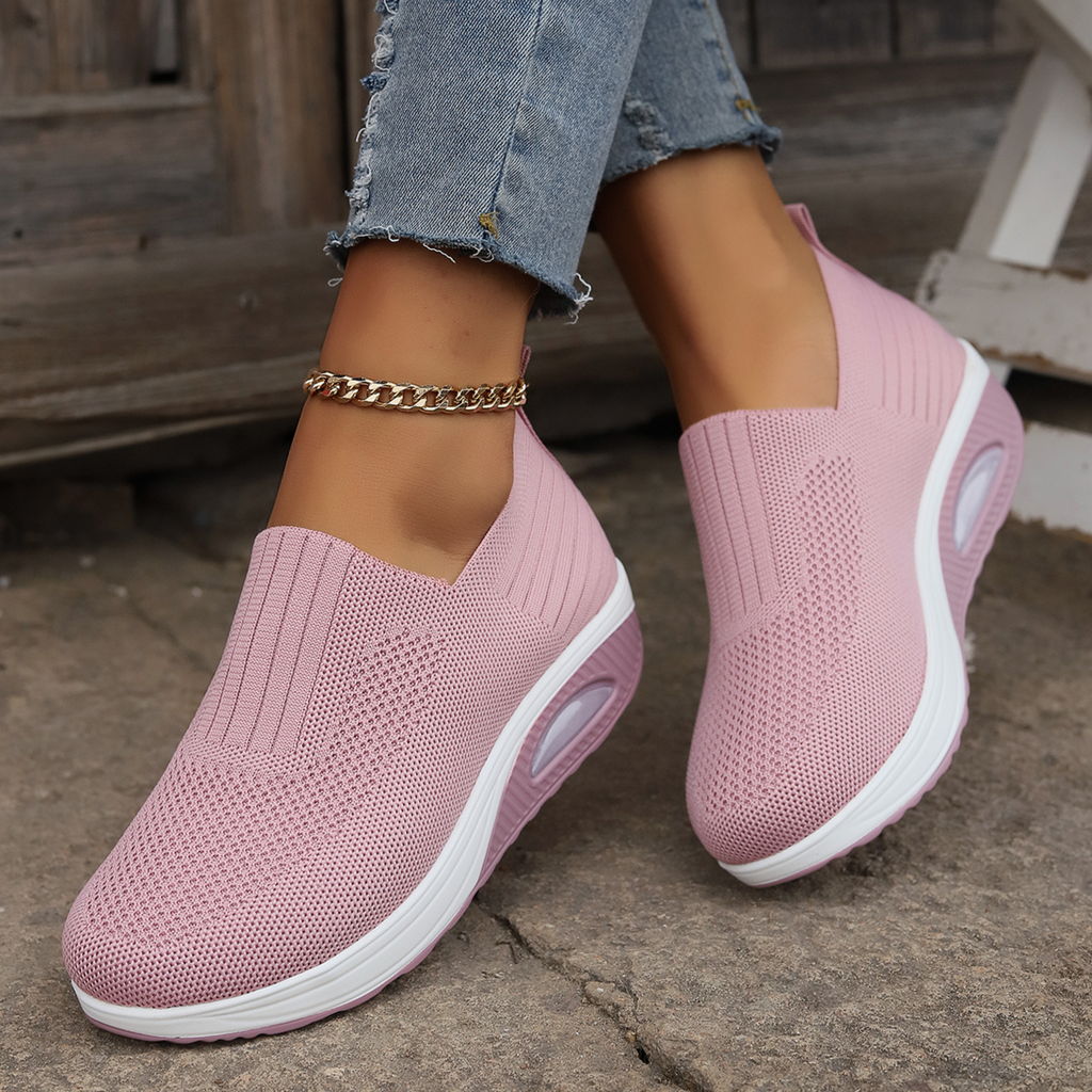 NOUVEAU RICHE Damen Sneaker Mit Schmerzlinderung Und Eleganter Optik Rosa