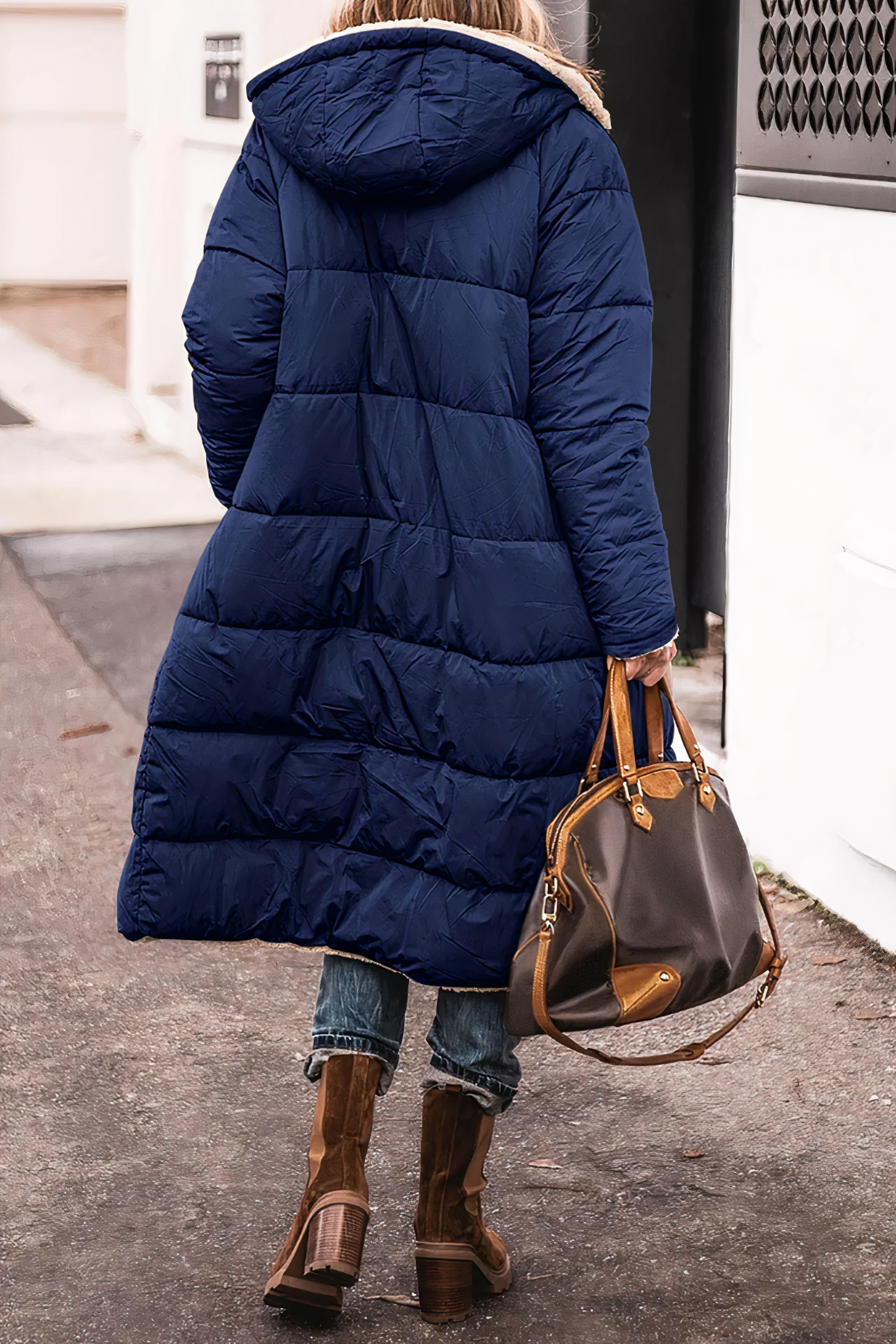 NOUVEAU RICHE Fleecegefütterter Damen Parka-Mantel in Dunkelblau für ultimativen Komfort und Wärme im Winter