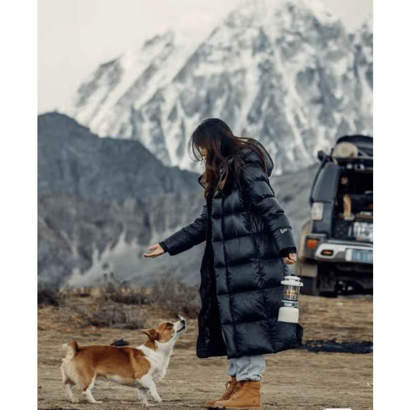 NOUVEAU RICHE Daunenjacke Wasserdicht Damen Winter Wärme Optimal Leicht Schwarz