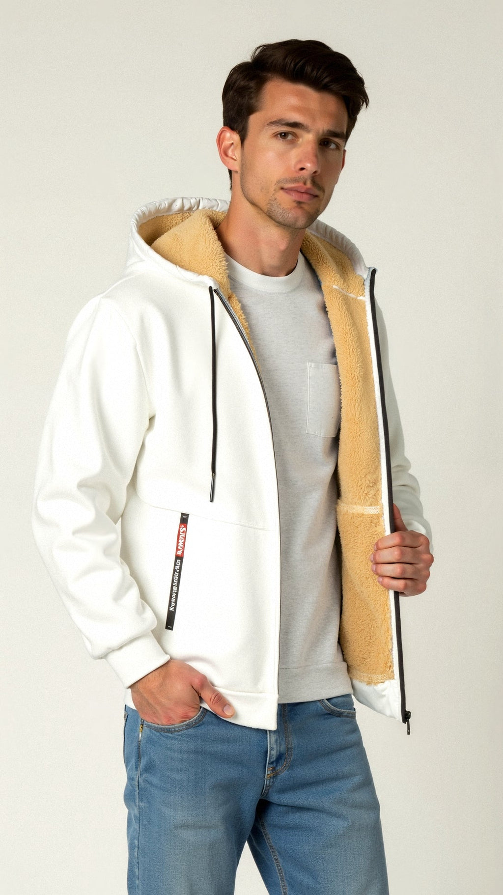 NOUVEAU RICHE Kristoffer | Herre Weiche und Warme Jacke - Gemütliche Fleecejacke & Gefütterte Winterjacke