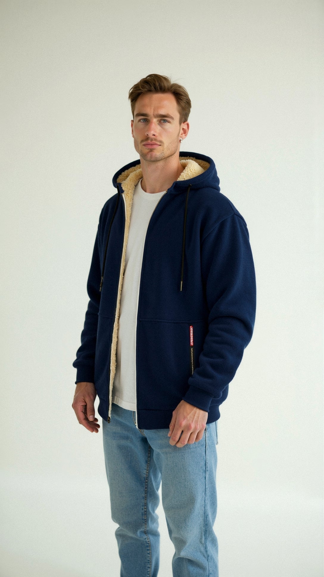 NOUVEAU RICHE Kristoffer | Herre Weiche und Warme Jacke - Gemütliche Fleecejacke & Gefütterte Winterjacke