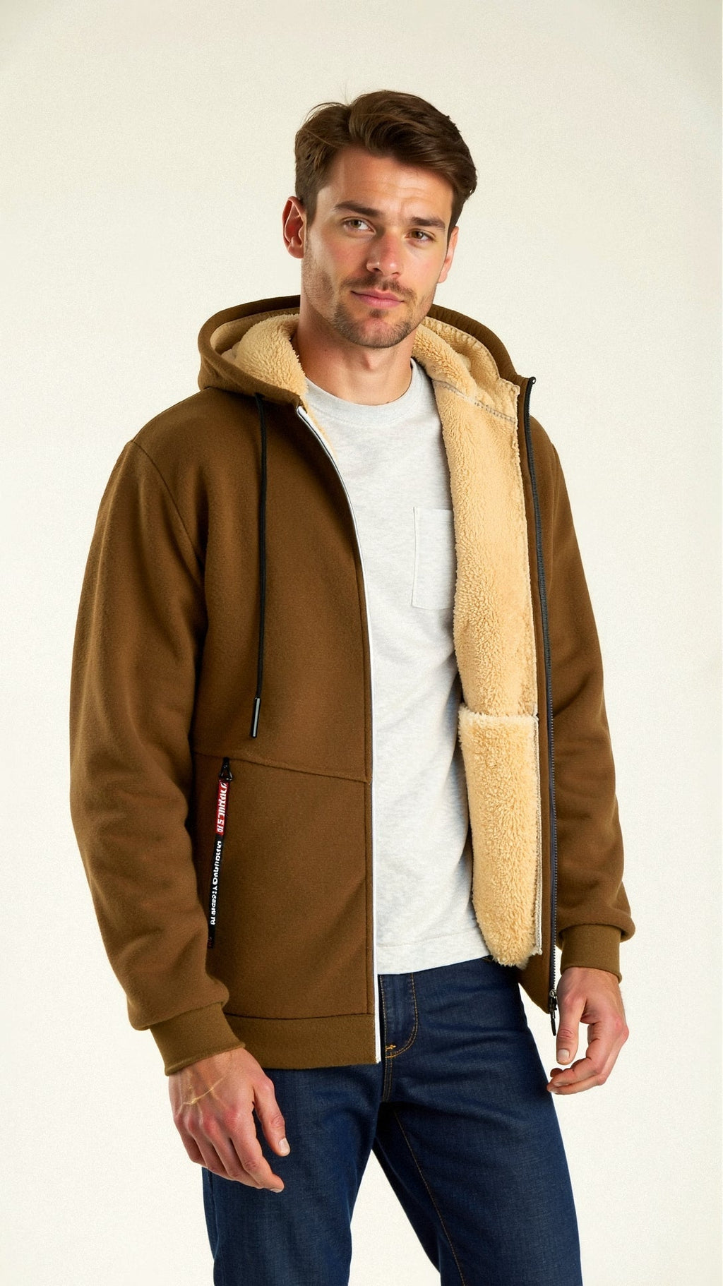 NOUVEAU RICHE Kristoffer | Herre Weiche und Warme Jacke - Gemütliche Fleecejacke & Gefütterte Winterjacke