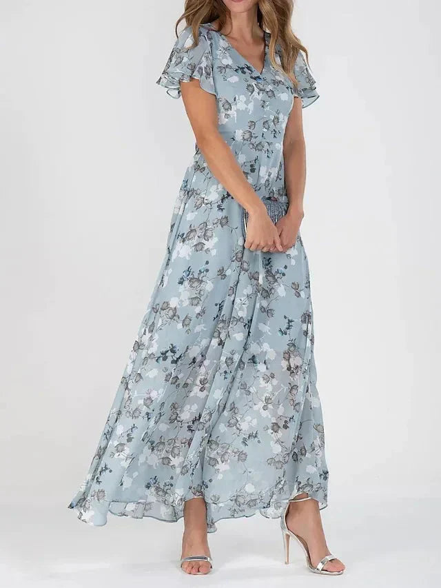 NOUVEAU RICHE Chloé | Elegantes Damenkleid – Stilvolle Silhouette & minimalistisches Design Himmelblau