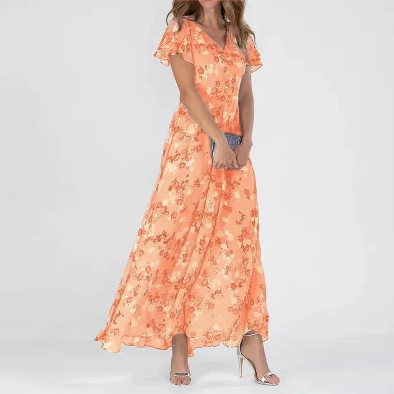 NOUVEAU RICHE Chloé | Elegantes Damenkleid – Stilvolle Silhouette & minimalistisches Design Orange