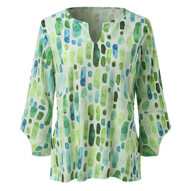 NOUVEAU RICHE Elegante Bluse Mit Geometrischen Mustern Locker Fallend