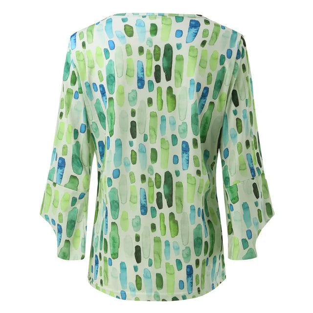 NOUVEAU RICHE Elegante Bluse Mit Geometrischen Mustern Locker Fallend