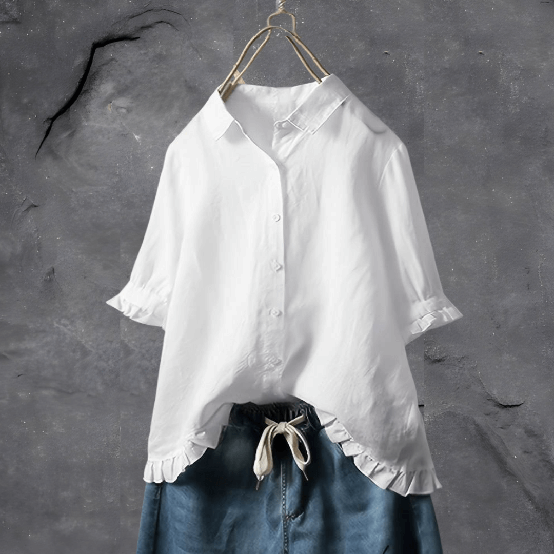 NOUVEAU RICHE Elegante Damenbluse Leicht Fallend Mit Edlem Look Anlass Weiß